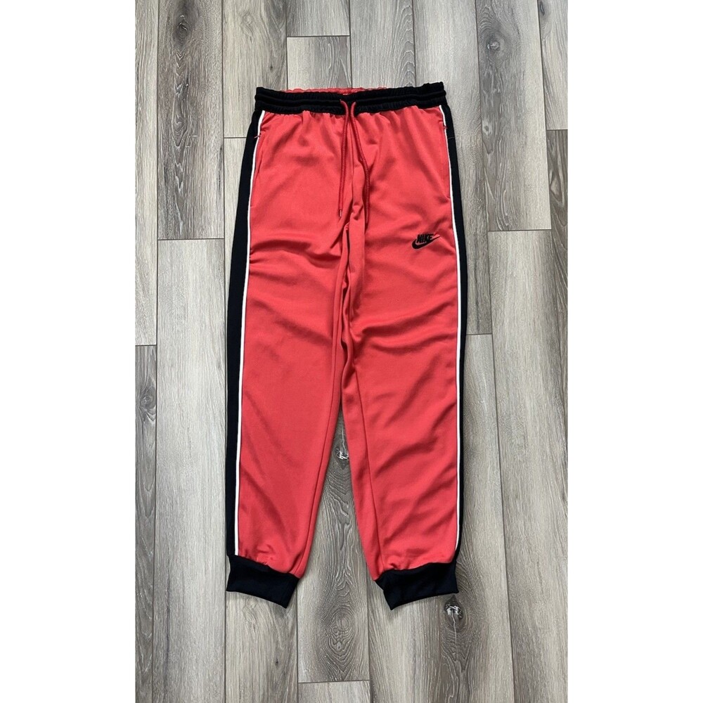 Nike Sportswear Tracksuit Jogger Sweatpants Mens Sz Small Red/Black Vintage